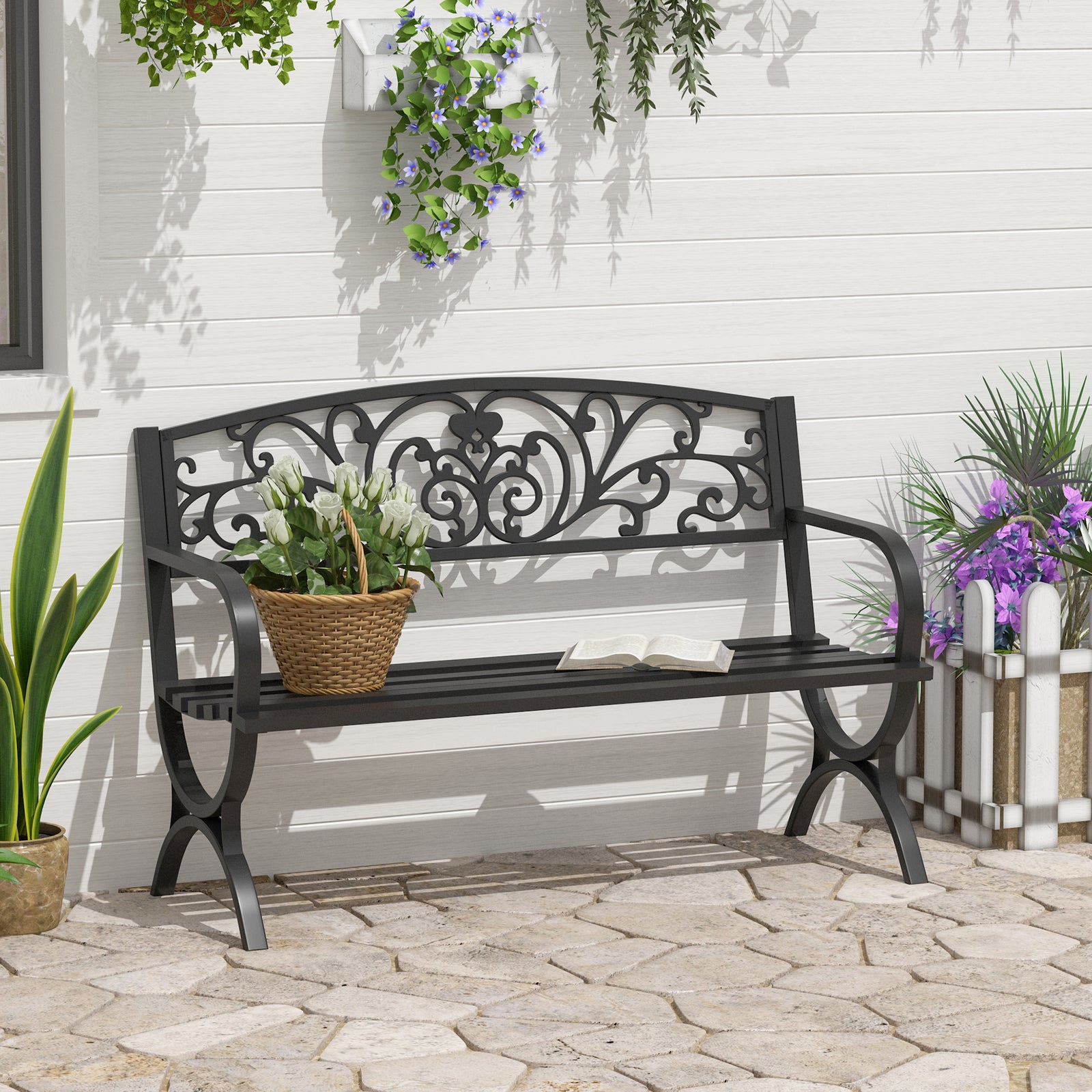 2 Seater Garden Bench Patio Vintage