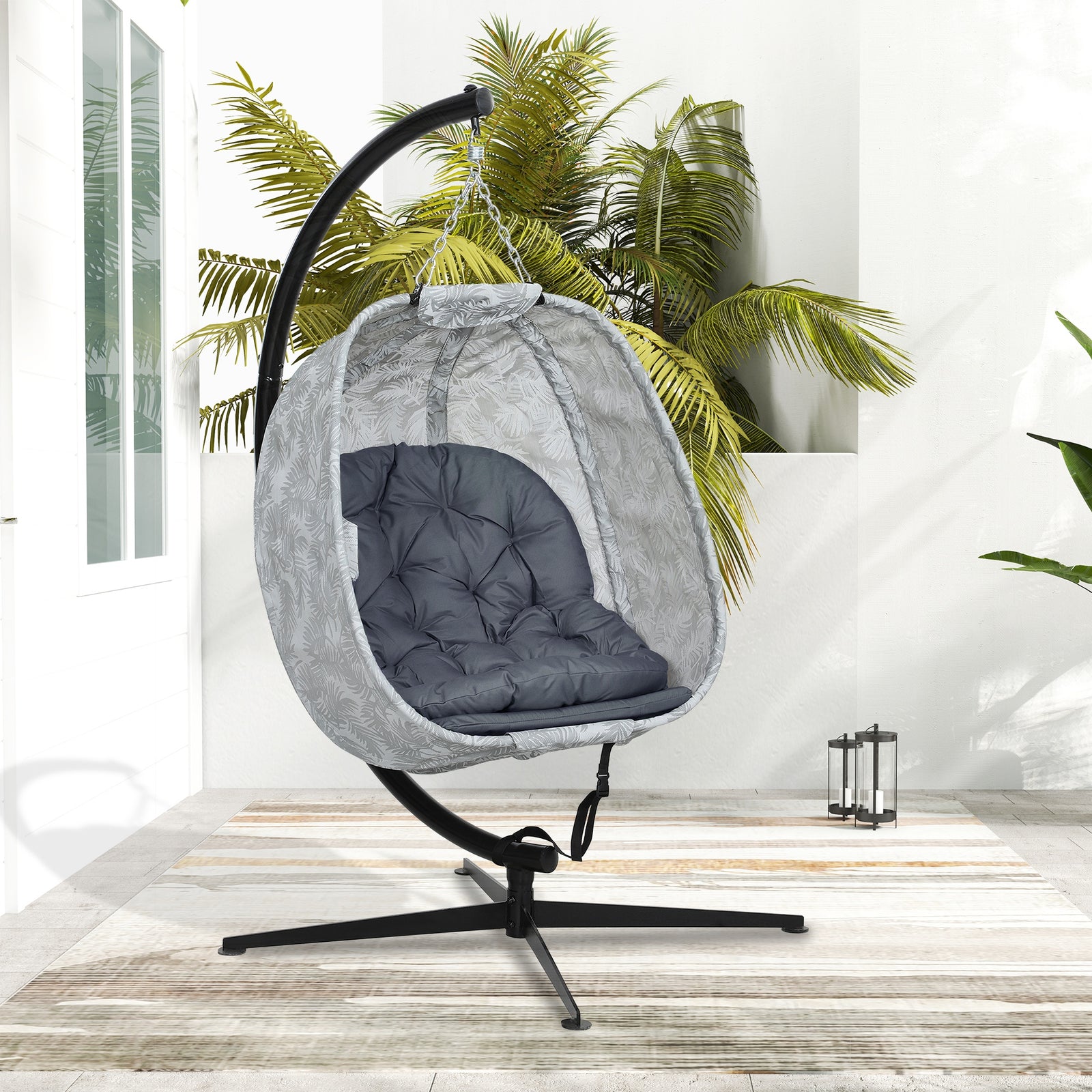 Hanging Egg Chair Outdoor Indoor Swing Chair, Folding Basket