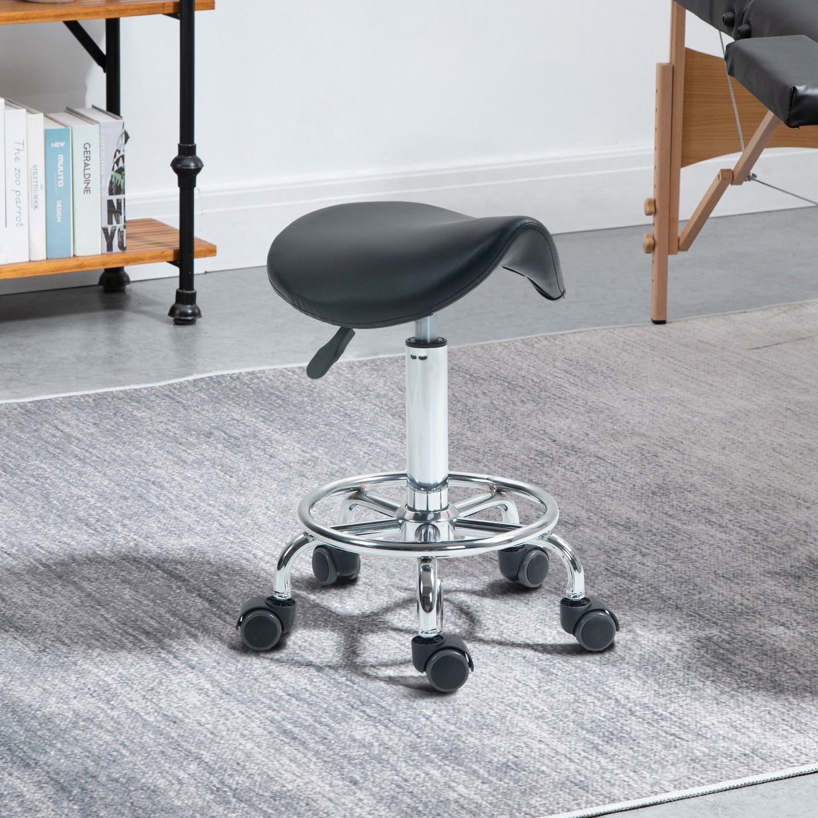 Saddle Chair Rolling Salon Stool Massage Spa Clinic Beauty
