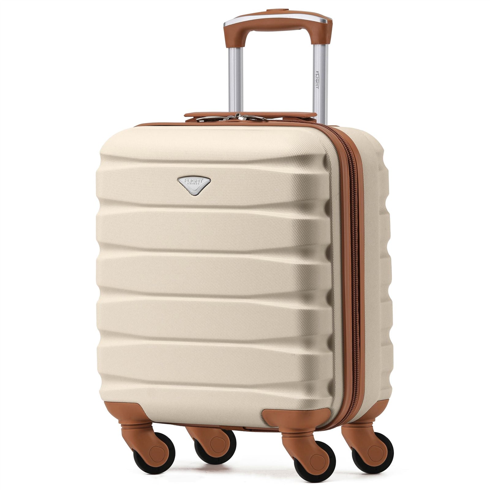 45x36x20cm Lightweight Underseat Cabin Carry On Suitcase - 100+ Airline Approved - Hard Shell Luggage - 4 Wheels | 45 x 36 x 20cm | Cream