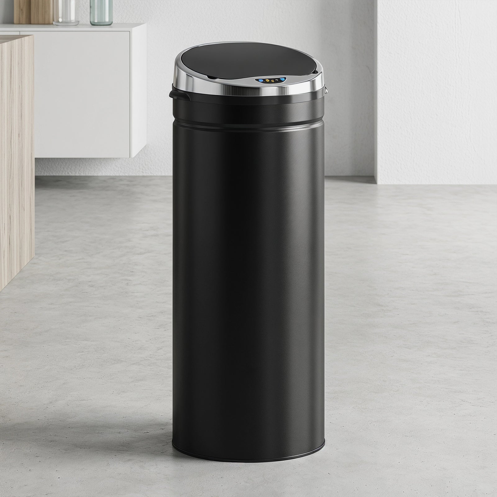 50l Sensor Bin, Stainless Steel Kitchen Bin With Automatic Close | Black