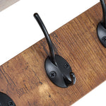 Breeins Wall-mounted Entryway Rustic Coat Rack Shelf With 5 Hooks