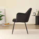 Charlotte Velvet Dining Chairs Set Of 2 - Modern Elegance And Comfort | Black