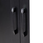 2-door Wardrobe With Drawers & Mirror | One Size | Black
