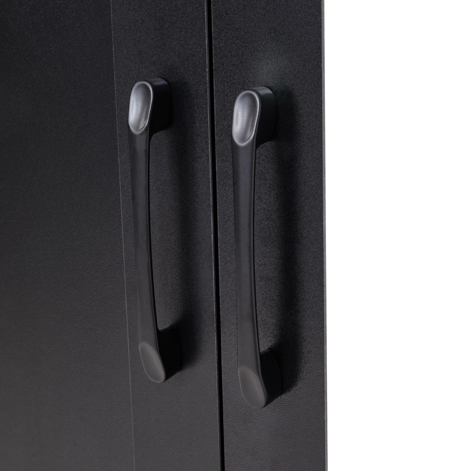 2-door Wardrobe With Drawers & Mirror | One Size | Black