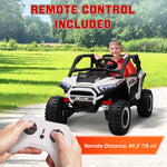 Aiyaplay 2 Seater 24v 7ah Ride On Truck W/ Spring Suspension | White
