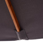 2x1.5m Wooden Patio Umbrella Parasol | Dark Gray
