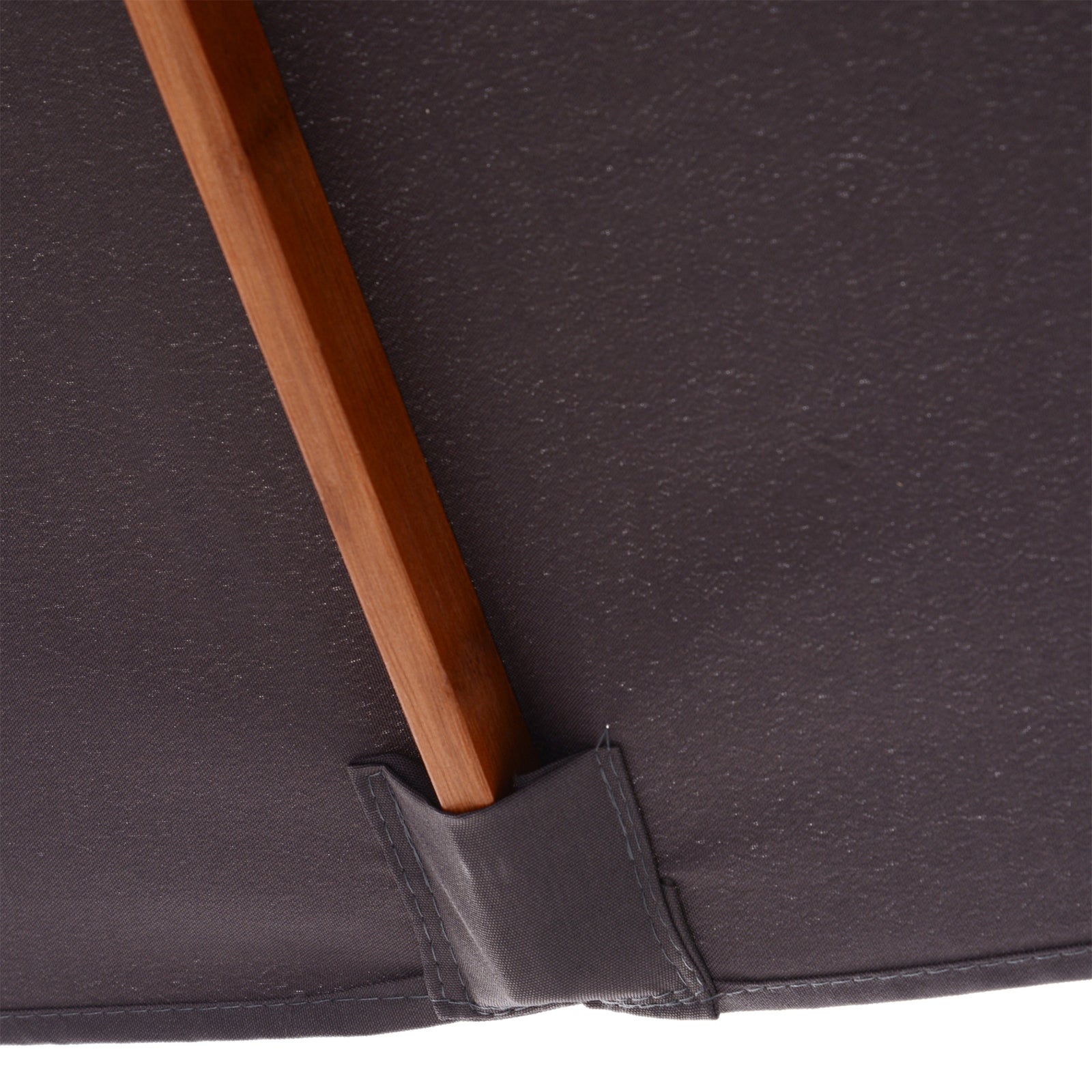 2x1.5m Wooden Patio Umbrella Parasol | Dark Gray