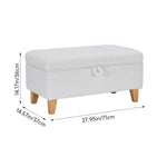 White Teddy Fleece Upholstered Storage Ottoman | Large | White