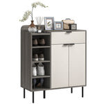 Hallway Shoe Cabinet With 3 Adjustable Shelves Graphite