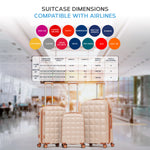 Set Of 3 Hard Case Bubble Design Check-in Size Suitcases Hold Luggage - Overhead Cabin Bag With Medium & Large Check-in 20kg+ Hold Suitcase | Set of 3 | Cream Granite