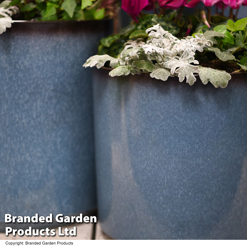 Garden_Gear Large Glazed Effect Cylinder Planter Garden Patio Outdoor Plastic (x1)