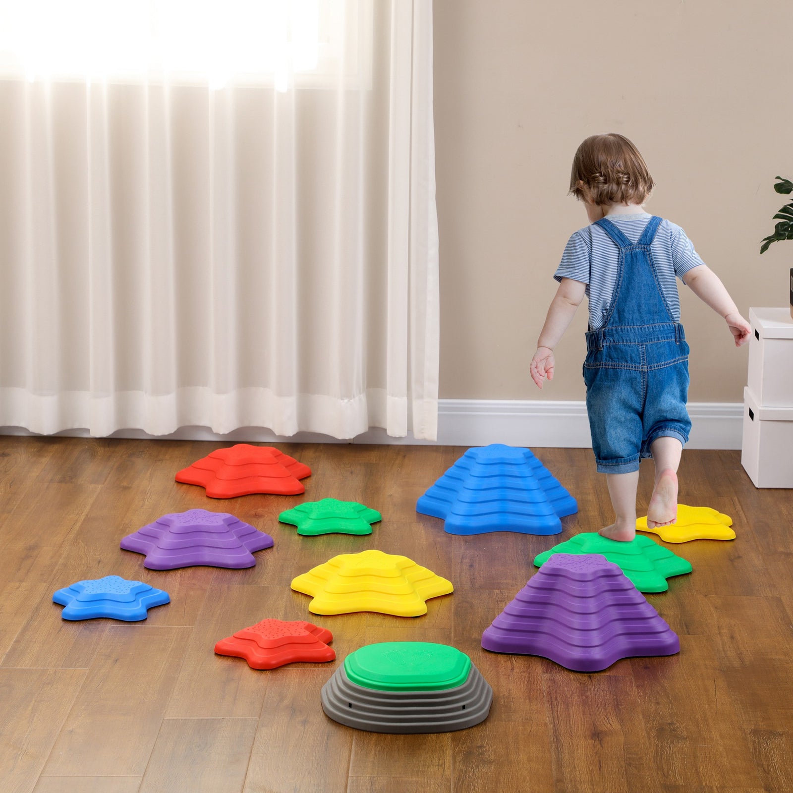 Kids Stepping Stones, 11 Pieces Balance River Stones For Obstacle Course