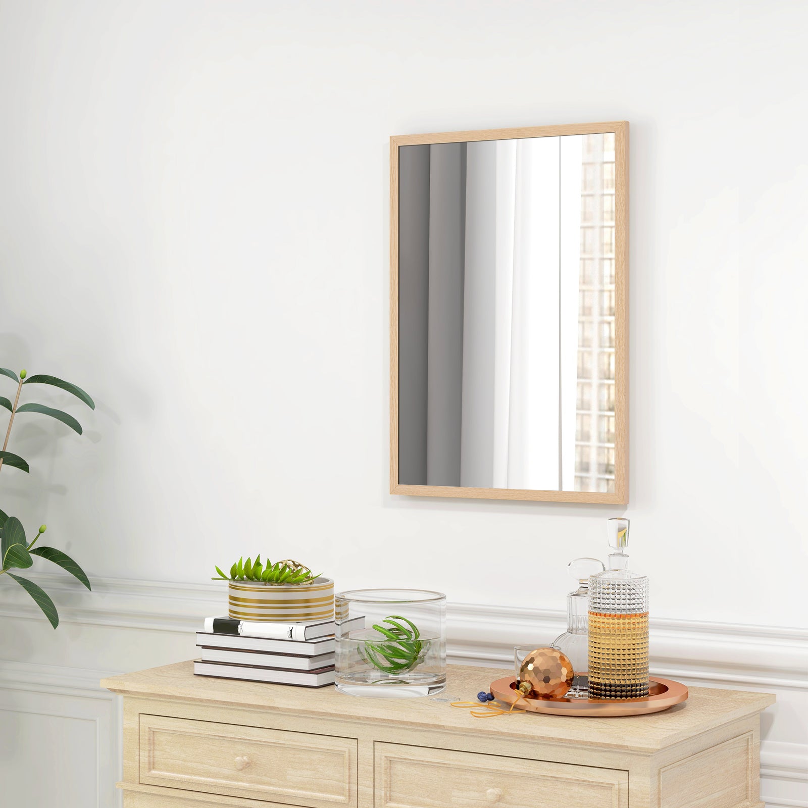 70x50cm Wall Bathroom Mirror For Home Decor, Vanity Mirror | Natural