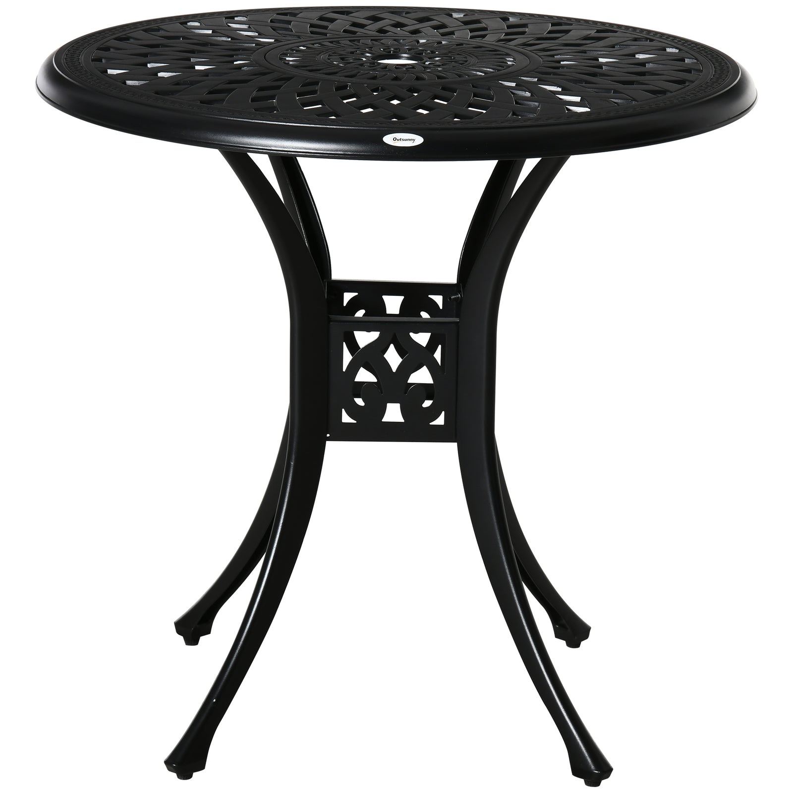 78cm Antique Round Garden Table With Parasol Hole