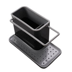 Kitchen Sponge Cloth Holder Sink Caddy Organiser | Black & Grey
