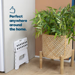 Compact Folding Step Stool With Non-slip Surface | White