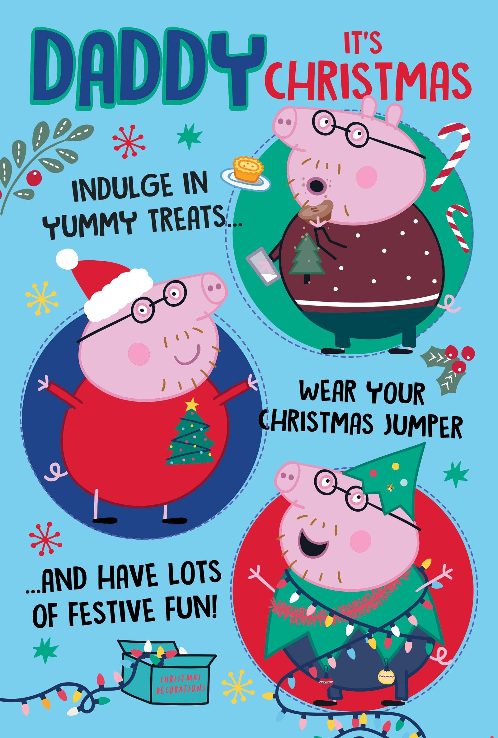 Peppa Pig Daddy Christmas Card Official Product