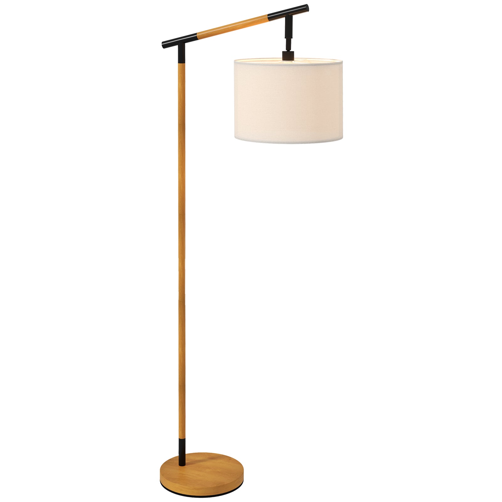 Floor Lamp With 350 Degree Rotating Lampshade Led Bulb | One Size | Brown