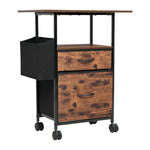 Vintage Filing Cabinet With Casters | 2 Drawer | Black & Brown