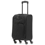 55x35x20cm Lightweight 4 Wheel 800d Soft Case Quilted Suitcases Set Of 3 Anti Crack - Cabin & Hold Luggage 100+ Airlines Approved | Cabin | Black