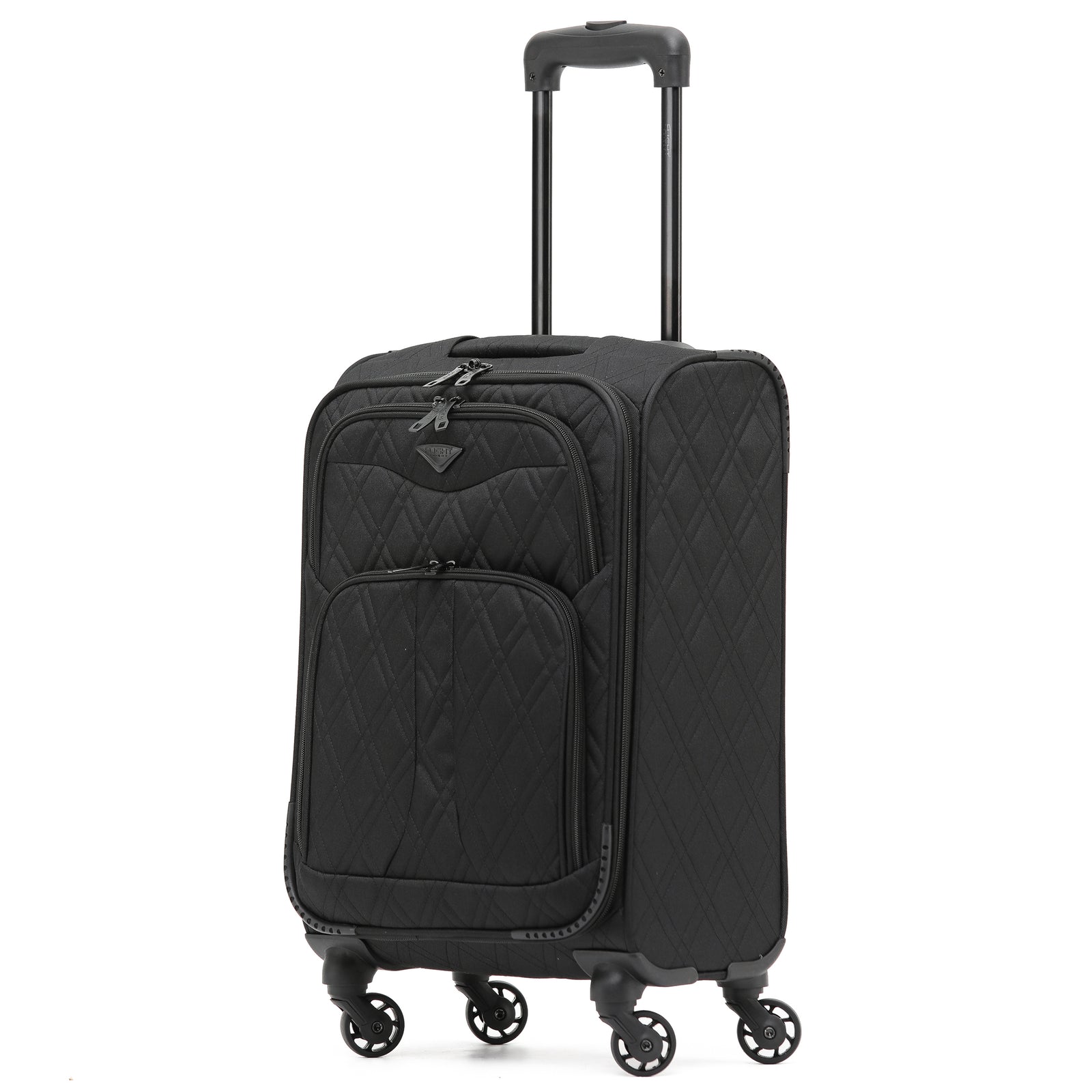 55x35x20cm Lightweight 4 Wheel 800d Soft Case Quilted Suitcases Set Of 3 Anti Crack - Cabin & Hold Luggage 100+ Airlines Approved | Cabin | Black