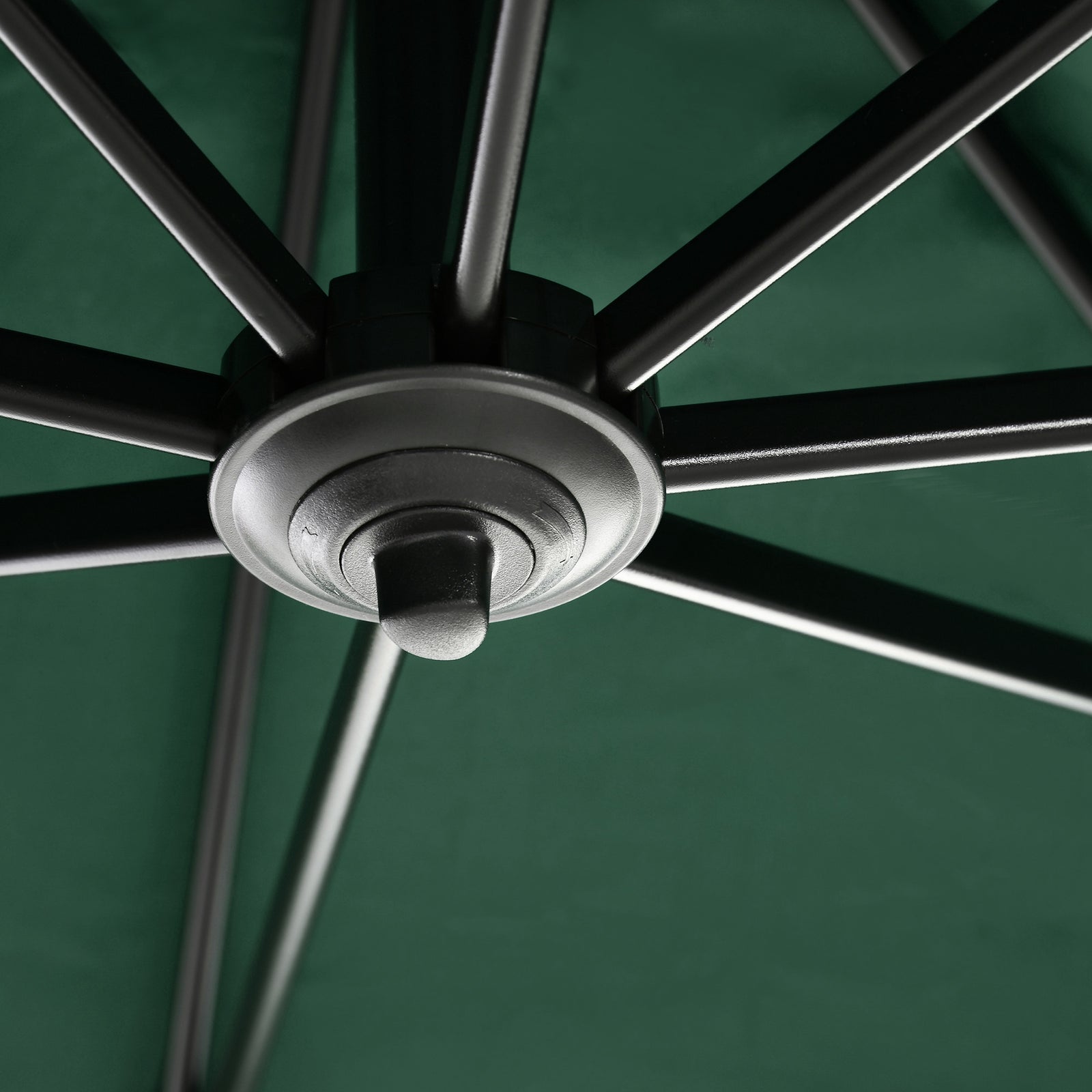 Square Cantilever Roma Parasol W/ 360° Crank & Base | Green