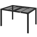 43" Rectangle Outdoor Dining Table For 4, Metal Top