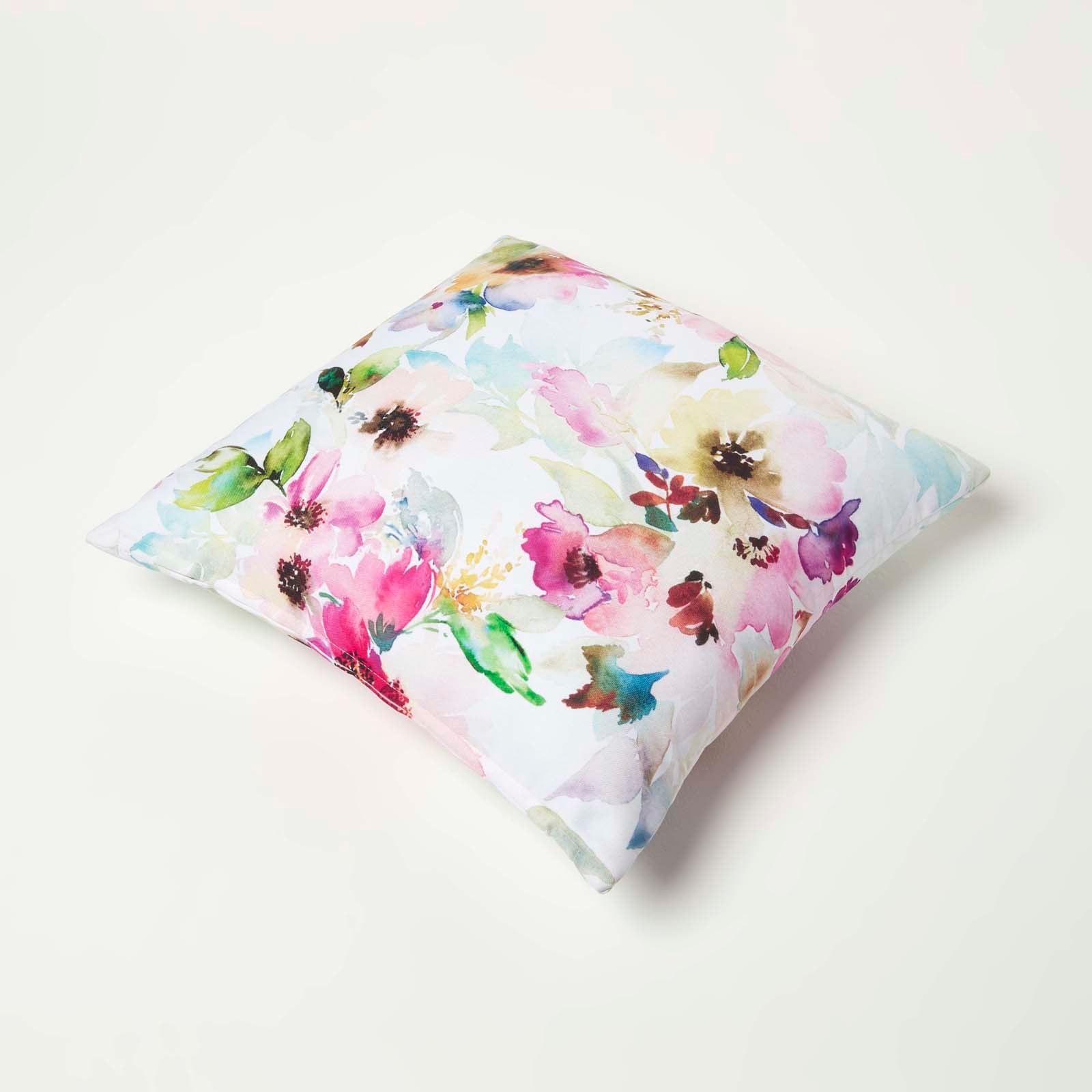 Multicolour Flowers Outdoor Cushion 45 X 45 Cm, Set Of 2 | 45cm x 45cm | Pink & White