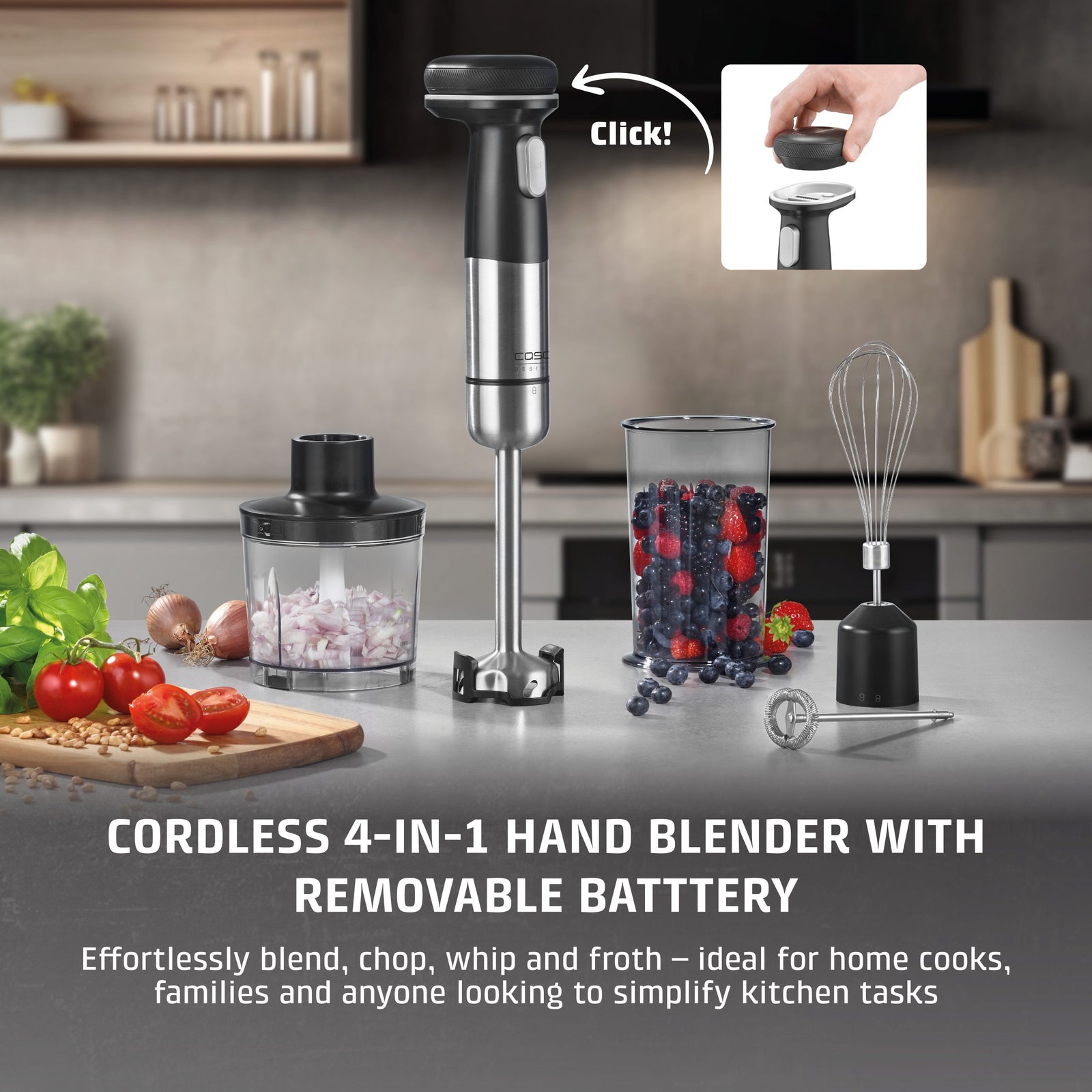 CASO Design Click & Mash Cordless Hand Blender