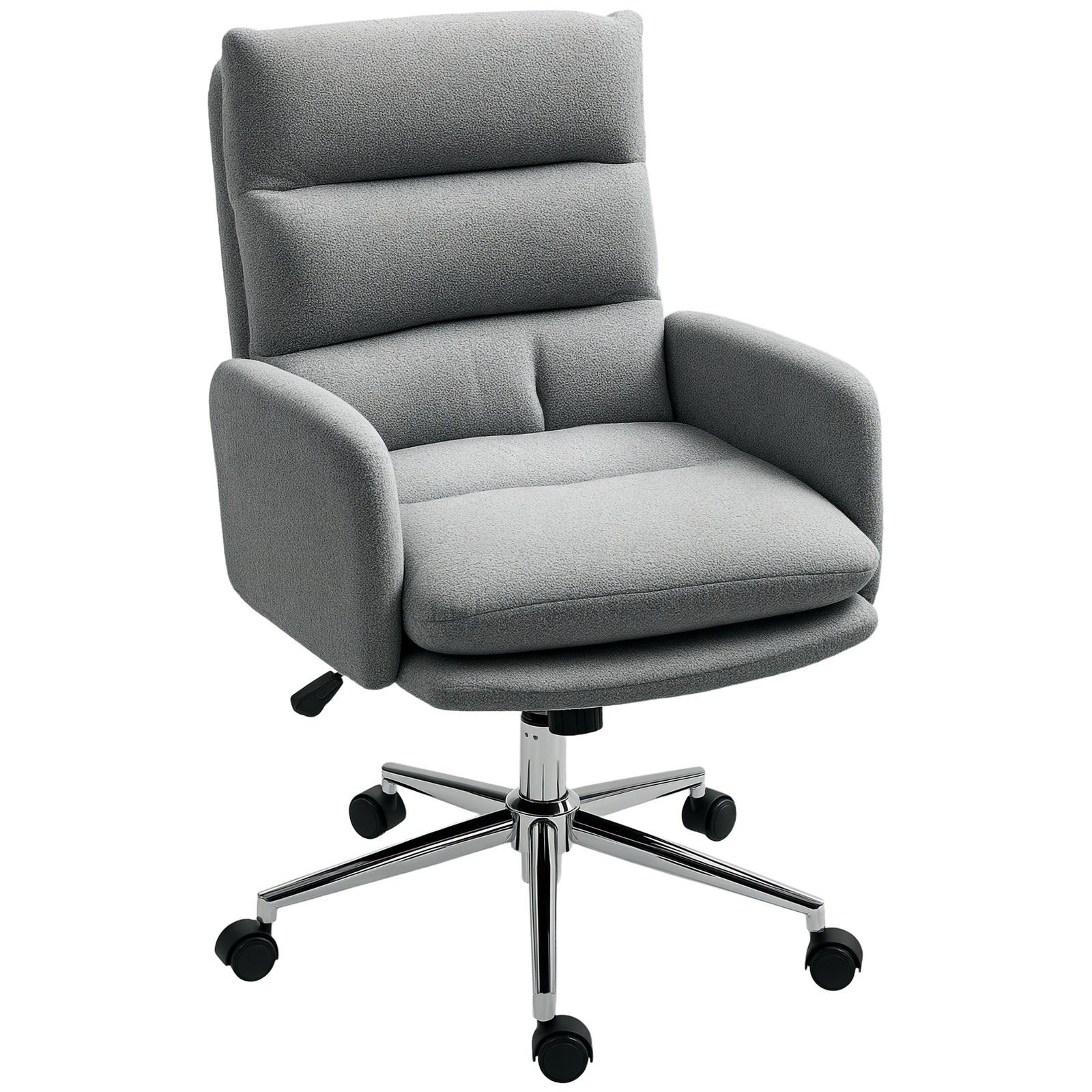 Upholstered Desk Chair With Height Adjustable | One Size | Grey