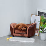 Dog Sofa Chair W/ Legs Cushion For Xs Dog Cat 68.5x40.5x40.5 Cm, Brown