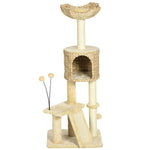 116cm Cat Tree Tower W/ Scratching Post, Cat House, Ball, Platform, Beige
