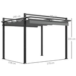 Retractable Pergola Canopy With Aluminium Frame | Medium | Dark Gray