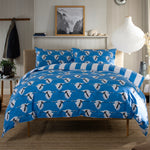 Sedge Printed Soft Cotton Duvet Cover Set With Piped Edges | King | Blue