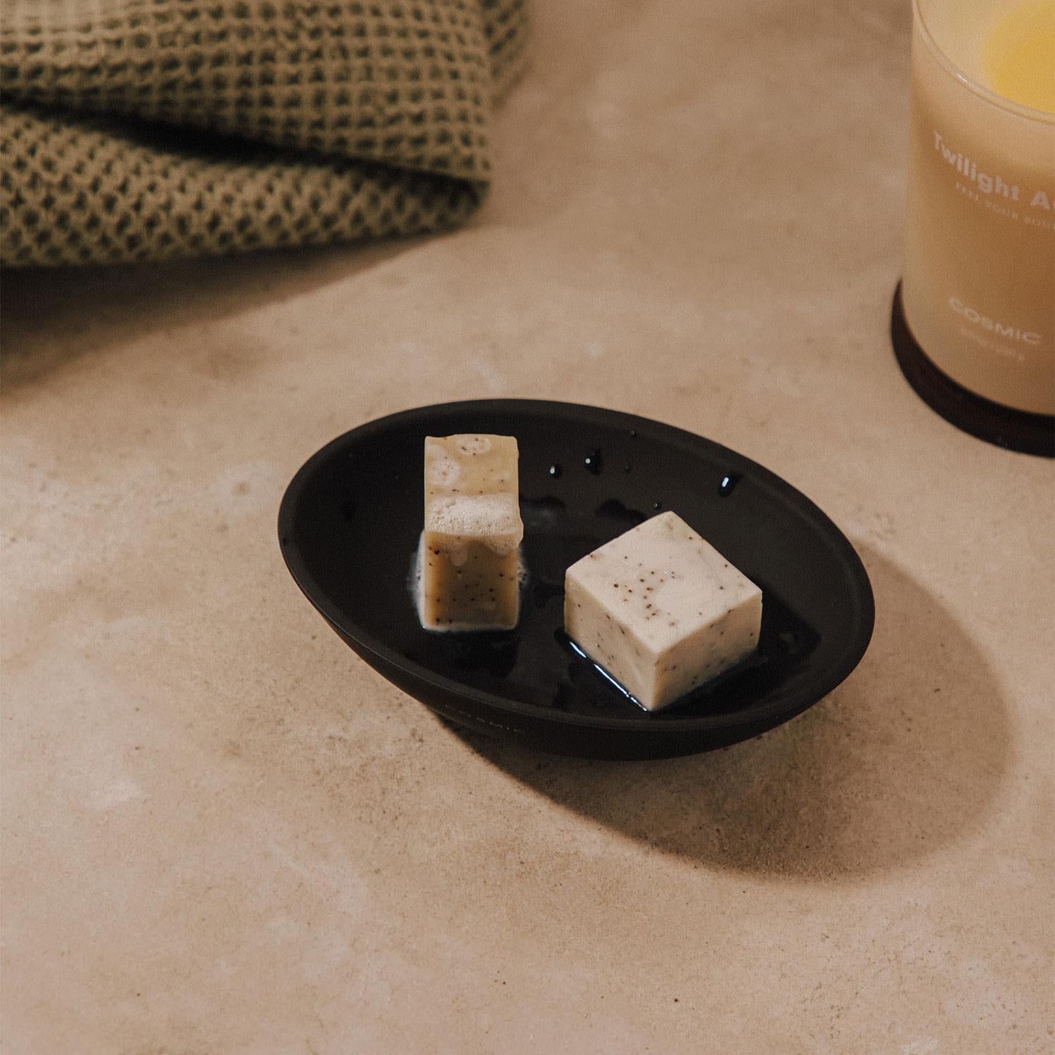 Soap Dish, Matt Grey, Unique Design, Soft-finish Coating, Saku Collection
