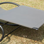 Double Rocking Sun Lounger  With Armrest And Headrest Pillow | Gray