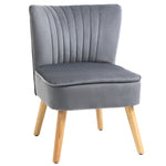 Velvet Accent Chair Occasional Tub Chair Living Room | One Size | Gray