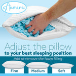 Cooling Memory Foam Pillow 70x45cm Adjustable Orthopaedic Support Washable Cover | Set-of-1 | White