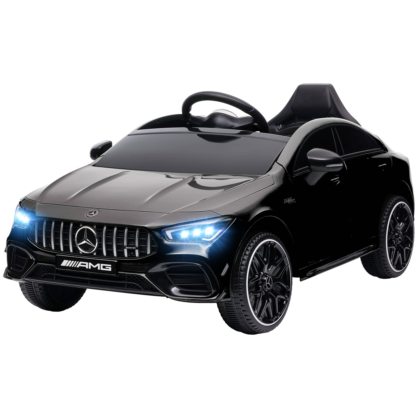 Aiyaplay Mercedes-amg Cla 45 Licensed 12v Ride On Car W/ Music | Black