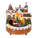 Christmas Xmas Castle Music Box Ornament With Warm Lights