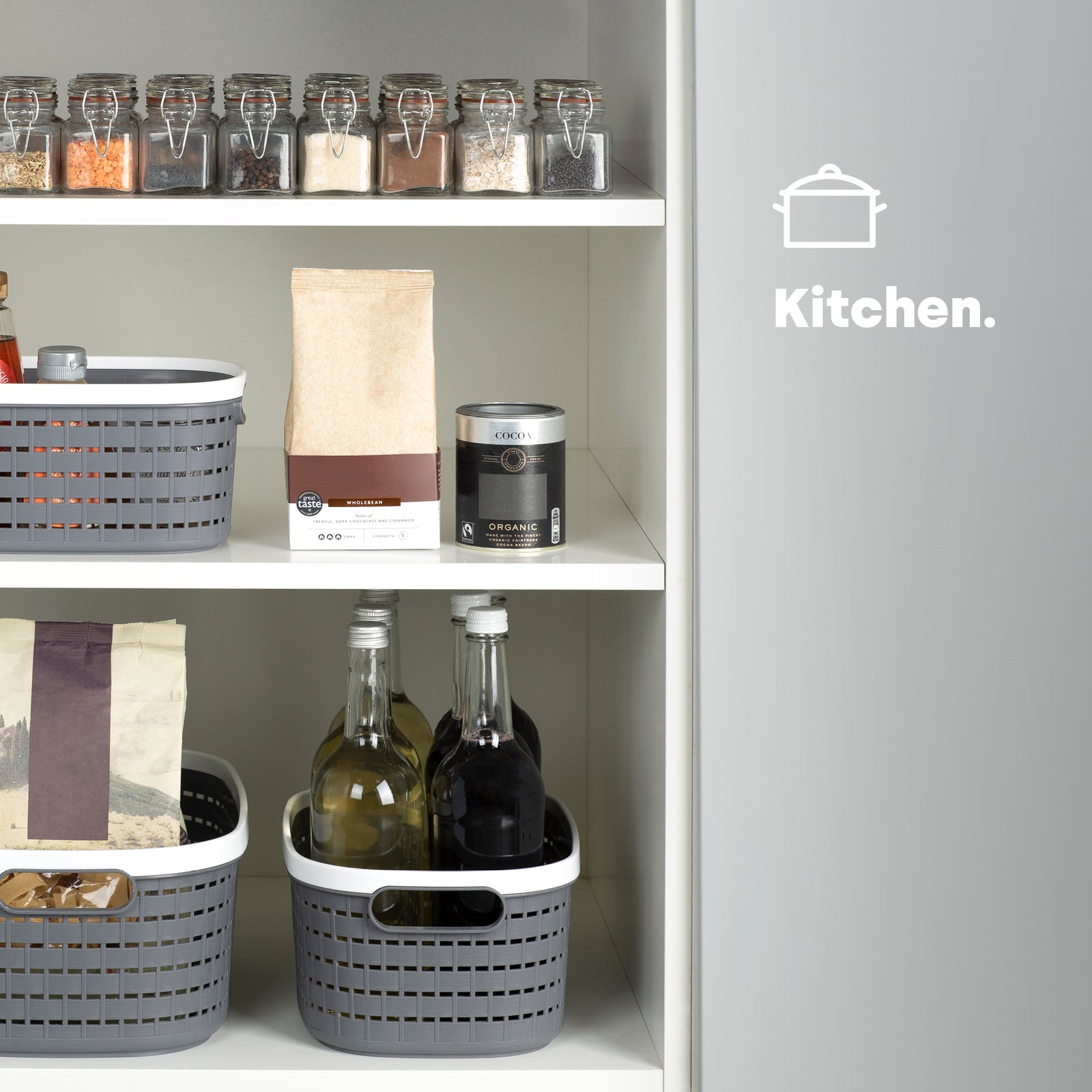 5l Ulana Woven Basket - Grey