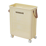 Foldable Laundry Basket With Wheels | Small | Beige
