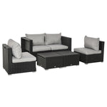 Outdoor Patio Furniture Set Weather Wicker Rattan Sofa Chair | Black