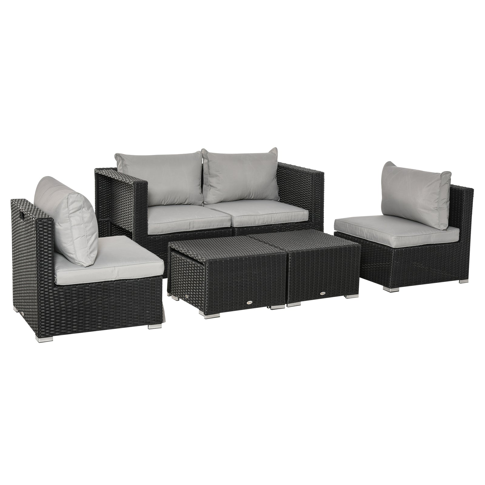 Outdoor Patio Furniture Set Weather Wicker Rattan Sofa Chair | Black