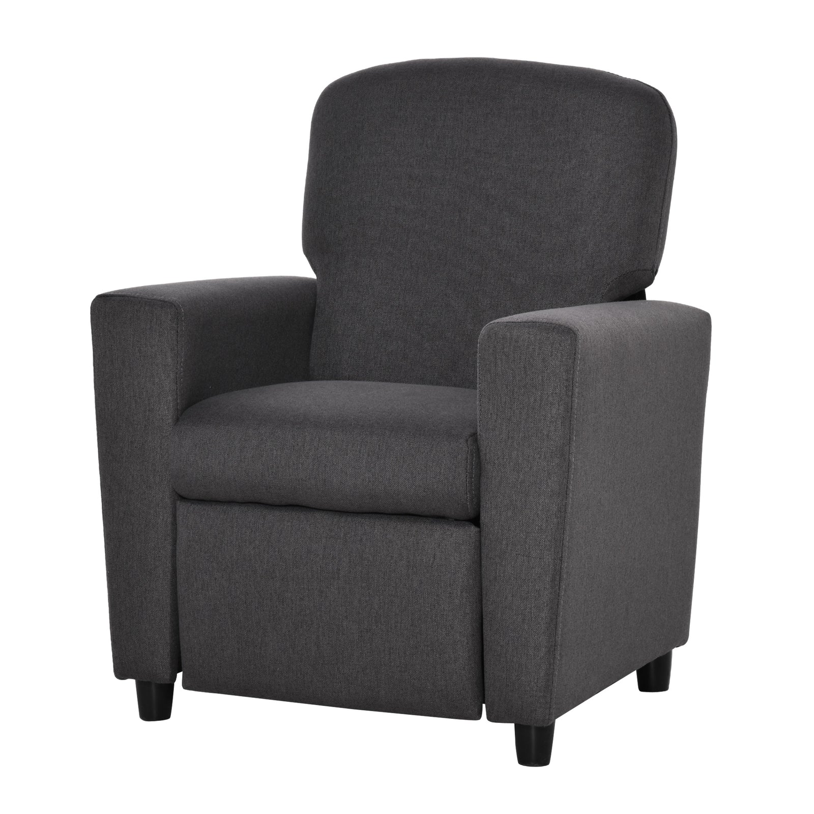 Kids Sofa With Footrest Linen Recliner Armchair Playroom Bedroom Grey