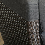 Outdoor Recliner Chair W/ Cushion, Pe Rattan Reclining | Dark Gray