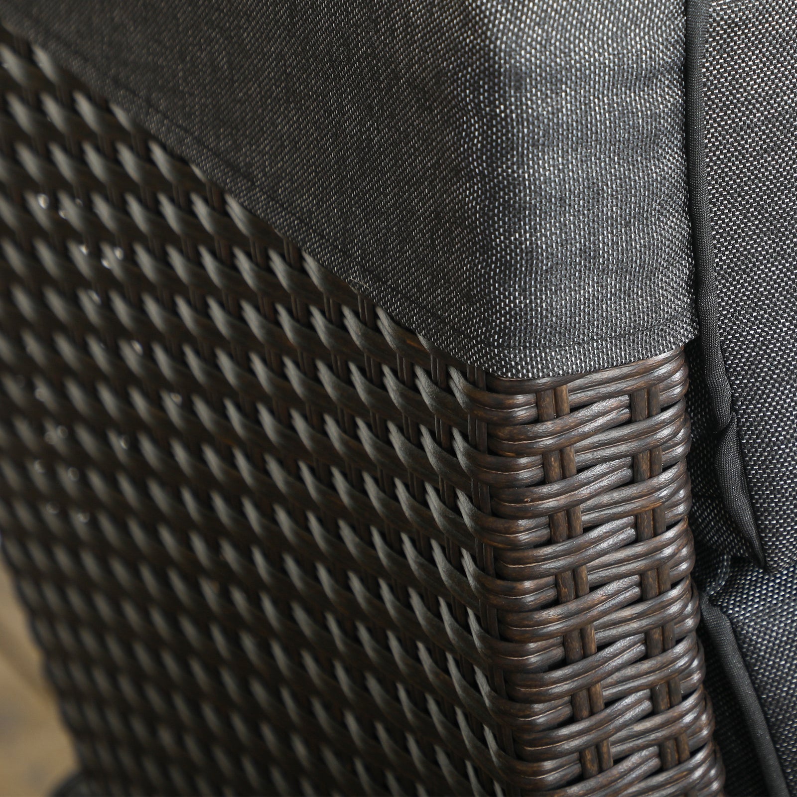 Outdoor Recliner Chair W/ Cushion, Pe Rattan Reclining | Dark Gray
