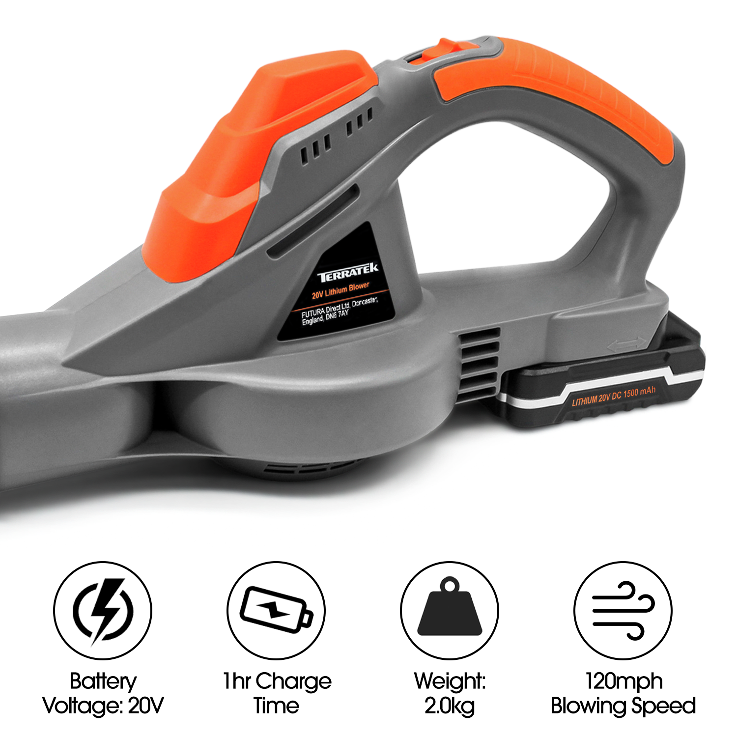 Cordless Leaf Blower Lightweight Electric Garden Blower Rechargeable 20v Battery And Charger