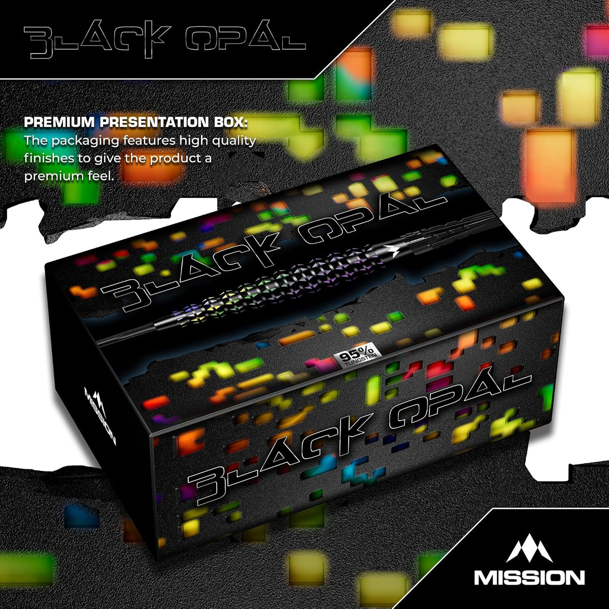 Opal Darts - Steel Tip - 95% Tungsten | 24g | Black